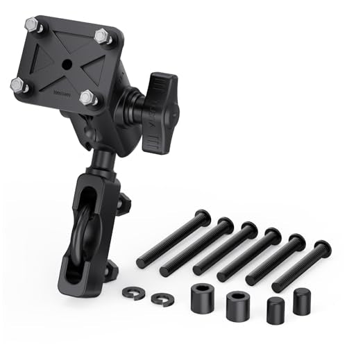 TUSITA Motorcycle GPS Mount Handlebar Brake Clutch Reservoir Compatible with Garmin Montana, Zumo XT GPS -, Double Socket Arm - B Size Short - size: B Size Short