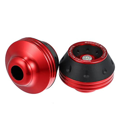 X AUTOHAUX Pair Motorcycle Wheel Front Fork Frame Sliders Falling Protection Red Universal - color: Red