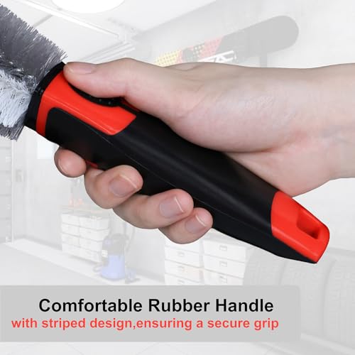 Conliwell Wheel Brush Soft Bristle Car Tire Detail Cleaning Tool, Suitable for Exhaust Ports, Engines, Behicles, Motorcycles,Cars, Trucks, SUVs, and RVs