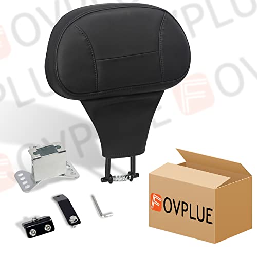 FOVPLUE Adjustable Rider Backrest,Detachable Plug-in Driver Backrest Pad w/Mounting Kit for Harley Touring 2009-2025,for CVO Road Glide Street Glide Tri Glide FLHTK/L Electra Glide Road King,Style 3 - color: Black Comfort Stitch Style