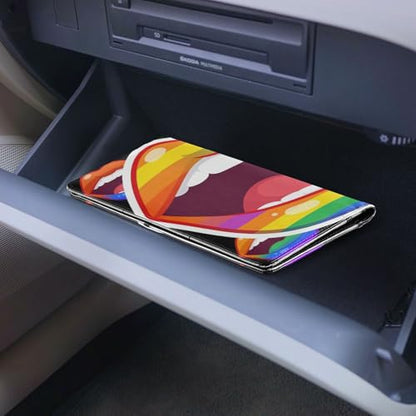 GuoChe Pu Leather Registration and Insurance Card Holder Men Women Document Wallet for any Car, Truck, Motorcycle, Trailer or Boat Rainbow Lips - Lgbt Pride - color: 10
