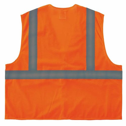Ergodyne GloWear Reflective Safety Vest, Yellow, Orange, Mesh, Adults, Unisex, Hi-Visibility Safety Vest, Vest - color: 20965, size: Large-X-Large, style: Hv Vest - Class 2