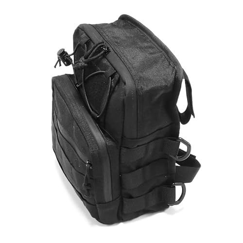 MZS Motorcycle Handlebar Bag, 6.5L Motorcycle Sissy Bar Bag Tool Pouch Saddle Bag, Universal Front Fork Storage Accessory Handle Molle Side Bags fit Cruiser Street Adventure Dirt Bikes Ebike Scooter - size: 6.5L