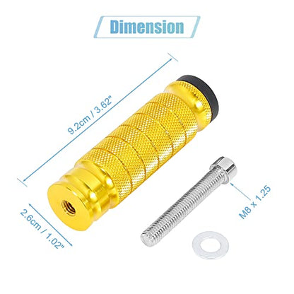 F FIERCE CYCLE 1 Pair 6mm Aluminum Aolly Motorcycle Rearsets Rear Set Footrest Footpeg Foot Rest Peg Motorbike Gold Tone - color: Gold Tone