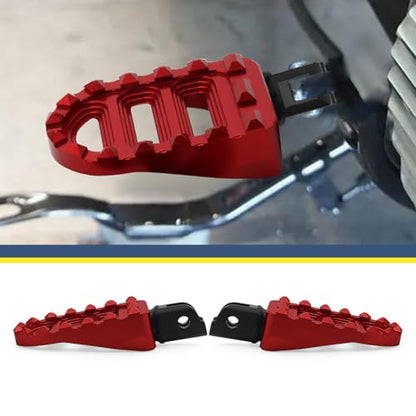 Motorcycle Foot Pegs MX Front Pegs Footrest Fit for Harley 2018-later Softail Low Rider S Breakout FXLRS Fat Bob 114 Street Bob FXBB Fat Boy Sport Glide FLSB (Red) - color: Red