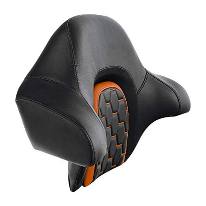 C.C. RIDER Wrap Around King Tour Trunk Backrest fit for Harley Touring Road King Street Glide Road Glide Electra Glide 2014-2024 - color: Passenger Backrest 23#Black+Orange