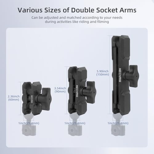 Double Socket Arm,Extension Arm Compatible with RAM Mounts Any B Size 1" Ball Head Components & Bike Motorcycle Car Phone Mount Holder with 1'' Ball Adapter, Aluminum Alloy Long 5.9", 75003 - size: Large socket arm