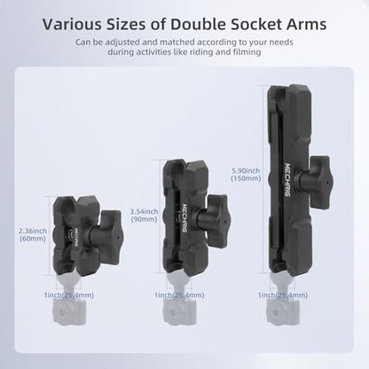 Double Socket Arm,Extension Arm Compatible with RAM Mounts Any B Size 1" Ball Head Components & Bike Motorcycle Car Phone Mount Holder with 1'' Ball Adapter, Aluminum Alloy Long 5.9", 75003 - size: Large socket arm