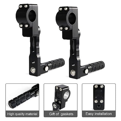 Xitomer 22-28mm Highway Peg Mounts Fit for KLR650 Tenere 700 MT07 Adjustable Footpeg Kit Long Angled Mount Kit Engine Guards Crash Bars Footrest Mounting Brackets Arms - size: 130mm