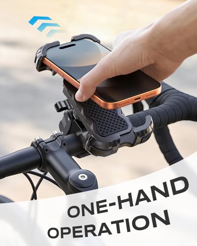 Zewdov 2026 Motorcycle Phone Mount Holder with Quick Install Clamp, Strong Grip & Anti-Drop Bike Phone Holder for Bicycle/ATV/Scooter Handlebar, 1S Security Lock Fits for iPhone/Samsung 4.7-6.8" - style: Without Vibration Dampener