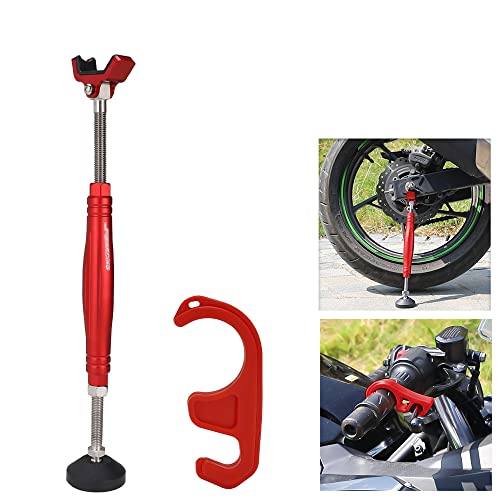 JFG RACING Motorcycle Rear and Front Wheel Stand Lift Trail Stand Easy And Portable - the Sixth Generation - Red - color: Red
