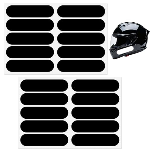 20pcs Motorcycle Helmet Reflective Stickers, High Visibility Black Safety Reflective Waterproof Decals Tapes Night Riding Safety Stickers Accessories for Motorcycle Bike Scooter Strollers Helmets