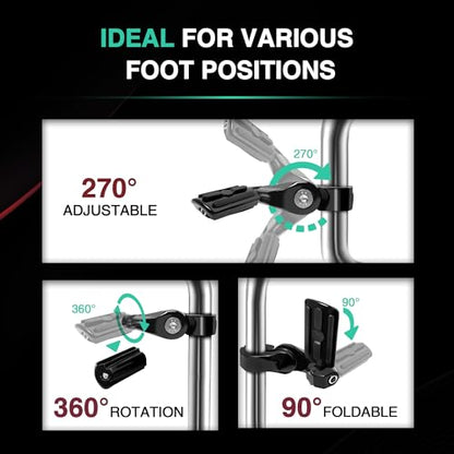 Adjustable Motorcycle Short Armed Highway Pegs Footpegs Foot Rest For 1.25" Engine Guard Crash Bars Compatible with Harley Touring Street Glide Road King Electra Glide Softail Dyna