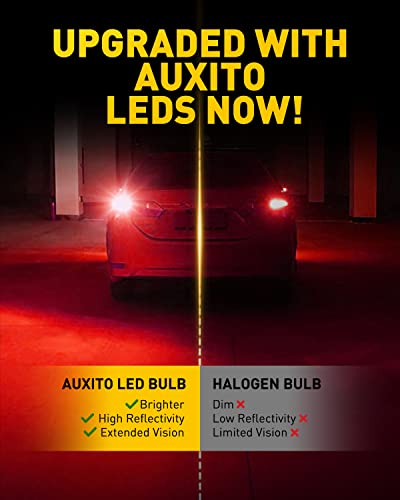 AUXITO 1156 LED Bulb Red, Brake Light 7506 P21W BA15S Super Bright for Rear Brake Lights Tail Lights, Pack of 2 - color: Red, size: 1156/7506