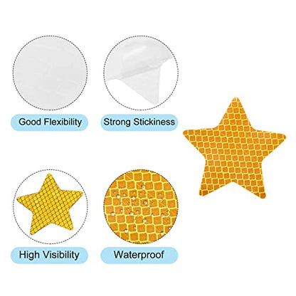 PATIKIL Reflective Stickers, 30 Pack 2.36 x 2.36 Inch Waterproof Adhesive High Visibility Night Caution Warning Star Shape Safety Tape Reflector for Trucks Trailers Cars, Yellow - color: Yellow
