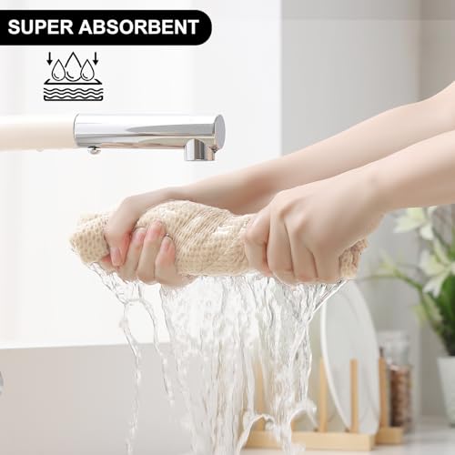 Homaxy 100% Cotton Kitchen Towels and Dishcloths Set, 12 x 12 Inches and 13 x 28 Inches, Set of 12 Bulk Kitchen Towels Set, Ultra Soft Absorbent Dish Cloths for Washing Dishes, Beige - color: Beige, style: 12-Piece Set