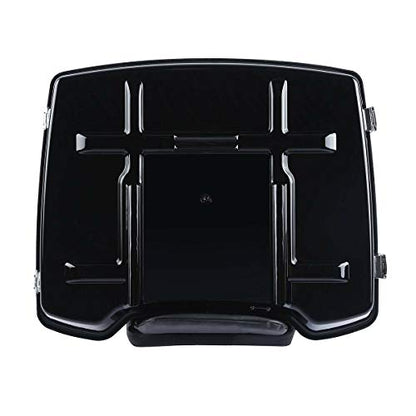 TCMT 5.5" Razor Motorcycle Trunk Box Backrest Pad Metal Base Plate Fit For Harley Touring 2009-2013 Road Glide Road King Street Glide Pack - color: Chrome Lacthes Trunk+Backrest+Plate
