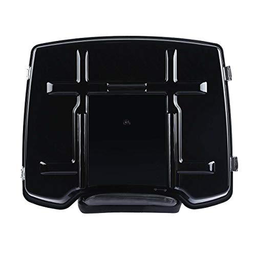 TCMT 5.5" Razor Motorcycle Trunk Box Backrest Pad Two Up Mounting Rack Metal Base Plate Fit For Harley Touring 2009-2013 Road Glide Road King Street Glide Pack - color: Chrome Lacthes Trunk+Pad+Chrome 2 up Rack+Plate