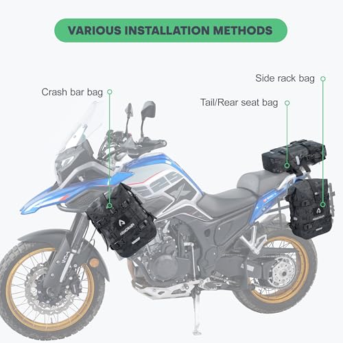 Motorcycle Crash Bar Bag Waterproof Storage Capacity 6L/8L Bumper pack Fender pouch Universal motor kit bags (8L Black Camo) - color: 8L Black Came