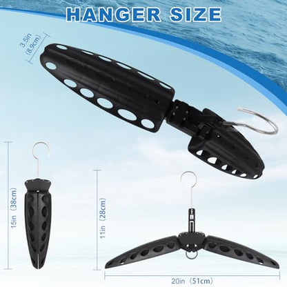 Wetsuit Hanger, Gimilife Surfing & Scuba Diving Accessory, Perfect to Dry Wetsuit Drysuit Life Jacket or BCD, Quick Dry Foldable & Vented Dryer for Wetsuite Dry Suit（1 PCS ） - color: Black