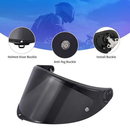 K6 Helmet Shield Visor Replacement Face Shield Compatible with K6 K6S Motorcycle Helmet Accessories (Black) - color: Black