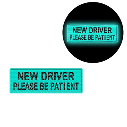 2pcs High Intensity Reflective New Driver Car Sticker Waterproof Student Driver Please Be Patient Decal for Car Window Bumper Reflective Night Safety Warning Decal (Mint Green) - color: Mint Green