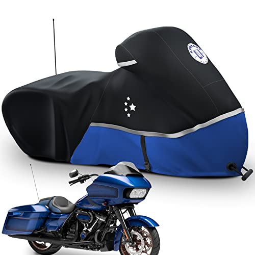 Motorcycle Cover Storage for Touring Models Harley Davidson Road King,Road Glide,Street Glide, Electra Glide,Heritage Classic,Low Rider-ST,and Most Motorcycles Blue - color: 420D Blue, size: Side Box