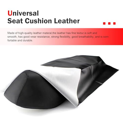 Motorcycle Seat Cover, Waterproof Sun Resistant Seat Protector, High-elasticity Anti-scratch PVC Leather Cover, DIY Modification Accessory for ATV Scooter Moped Mini Bike (Black)