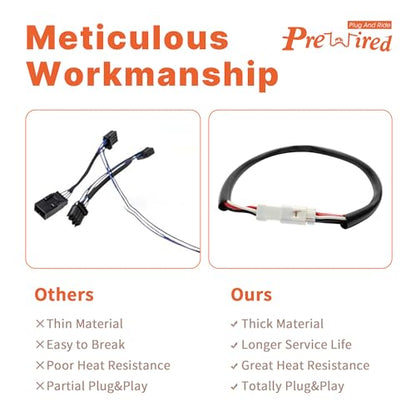 16" Extended CAN-Bus Switch Control Wire Harness & 12" TBW Throttle by Wire Handlebar Extension Kit for Harley 2016-2023 Touring and Softail Models - style: 16" and 12"