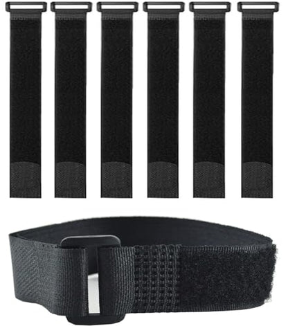 6 Pack (24 x 2 Inch) Reusable Fastening Cable Straps,Adjustable Multi-Purpose Hook and Loop Straps Nylon Cable Ties for Wire Cable Management Home Office Garage Outdoor Organization - size: 24'' x 2'' (Black)