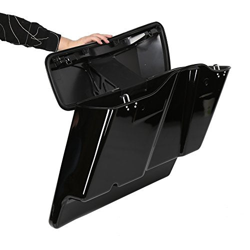 ECOTRIC 5'' Extended Stretched Saddle bag W/Latch Compatible with 2014-2024 Harley Touring FLT FLHT FLHTCU FLHRC Road King Road Glide Street Glide Electra Glide Ultra-Classic