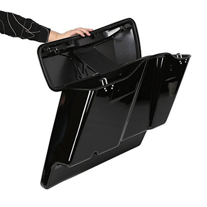 ECOTRIC 5'' Extended Stretched Saddle bag W/Latch Compatible with 2014-2024 Harley Touring FLT FLHT FLHTCU FLHRC Road King Road Glide Street Glide Electra Glide Ultra-Classic