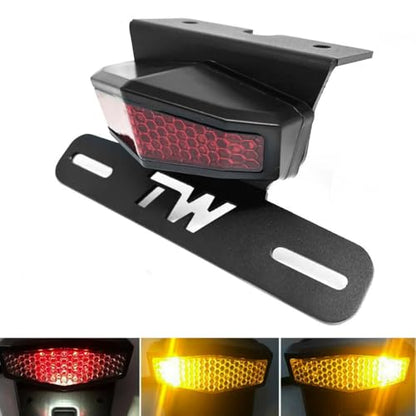 TW200 Fender Eliminator Kit - Tail Tidy Compatible with 1989-2024 TW 200 - License Plate Bracket with Rear Tail Brake Light (Red) - color: Red