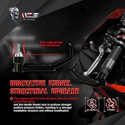 MZS Motorcycle Lever Guards, Clutch Brake Handlebar Protector Black Compatible with CBR600RR CBR1000RR CBR500R CBR650R CBR300R CBR250R CB1000R CB500F CB500X CB300F CB300R CBR 600 F4 F4i NC750X