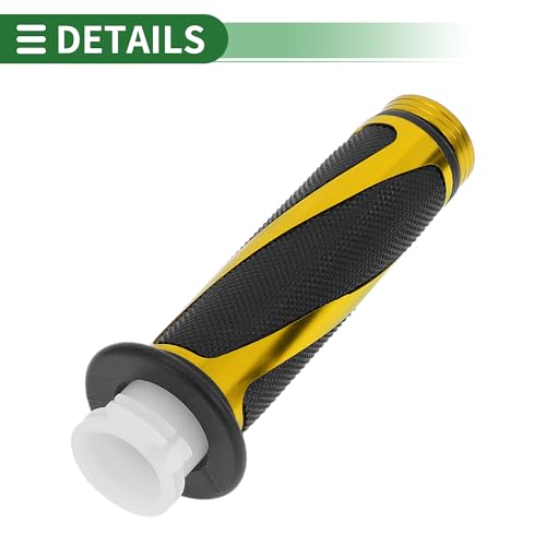 7/8" 22mm 15/16" 24mm Motorcycle Hand Grips Cover Kit Non Slip Aluminum Alloy Rubber Handlebar Grips for Motorcycle Scooter Bicycle ATV Yellow 1Set - color: Yellow