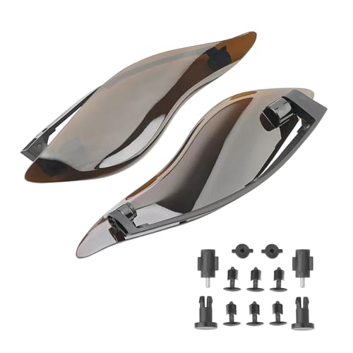 Fairing Air Deflectors Side Wing Windshield Adjustable Wind Deflectors Compatible with 2014-2024 Harley Electra Glide Street Glide Tri Glide Ultra Limited Fairing Side Shield (Smoke) - color: Smoke