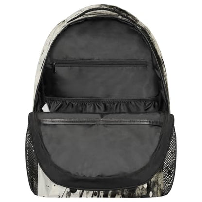 Travel Backpack for Women Men, Abstract Black White Splatter Painting Lightweight Casual Daypack, Large 16 Inch Laptop Backpack for Travel & College - color: Abstract Black White Splatter Painting