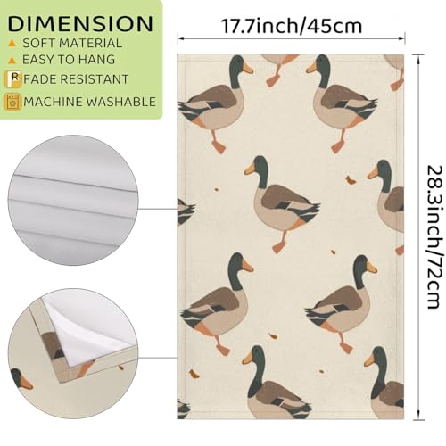 Cute Duck Kitchen Towels Set of 2 Rustic Farm Dish Towels Bar Absorbent Cleaning Tea Towel for Home Dining Restaurants - color: Beige Brown Black