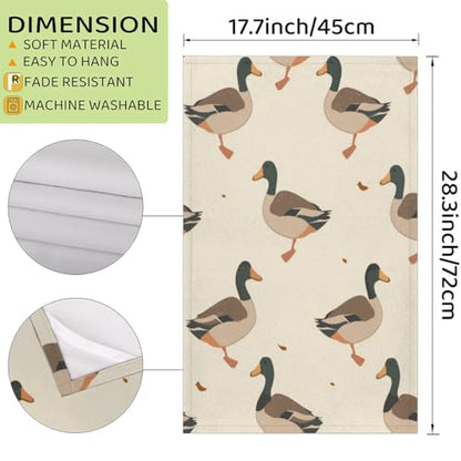 Cute Duck Kitchen Towels Set of 2 Rustic Farm Dish Towels Bar Absorbent Cleaning Tea Towel for Home Dining Restaurants - color: Beige Brown Black