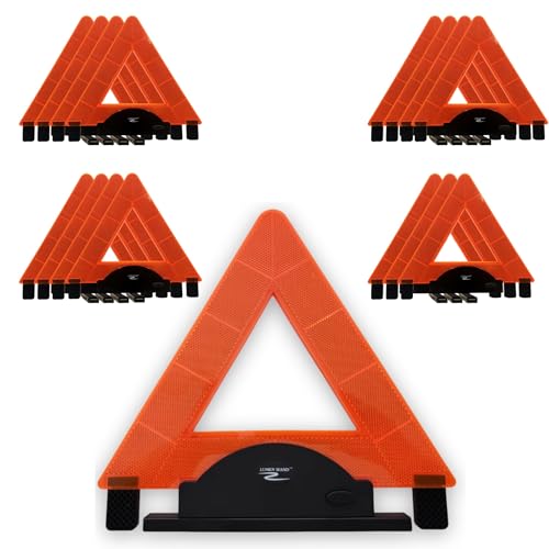 Lumen Wand Reflective Warning Triangle with LED Lights for Road Safety Metal Base Internal LED with External Reflectors Emergency Triangle for Vehicle Breakdown Pack of 12 - size: Pack of 12