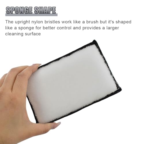 3PCS Car Interior Scrubbing Sponge, 5" × 3" Double Sided Microfiber Car Wax Applicator Pad, Auto Leather Detailing Cleaning Kit, Washing Sponge for Cars, Wood, Marble, Motorcycle (Grey/White)