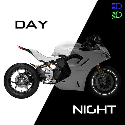 SlickMod - 17" Rim Size Motorcycle Reflective Wheel Stripes Kit - 2 Wheels/Rims Coverage Premium Stickers Pack - High Visibility (1. Black) - color: 1. Black