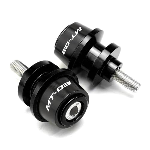 MOWOK Fit For YAMAHA MT03 MT-03 2015 2016 2017 2018 2019 2020 2021 2022 2023 2024 2025 2026 Motorcycle Accessories 6MM Swingarm Spools Slider M6 Stand Screws (Black) - color: Black