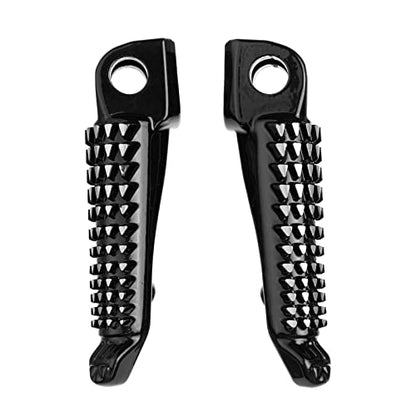 Motorcycle Front Foot Pegs/Footrests/Pedals for kawasaki ZX6R ZX10R 650R EX650 Z750 Z750S Z1000 ER-6N ER-6F ER6 (Bright black) - color: Bright Black