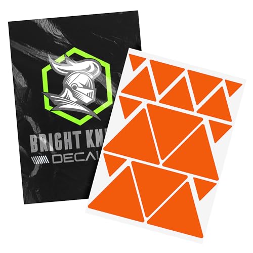 BRIGHT KNIGHT DECALS Reflective Stickers, 17pc Triangle Kit, Reflective Tape Outdoor Waterproof Motorcycle Helmet Stickers for Bikes, Scooters, and Hard Hats, Night Safety High Visibility - color: Orange