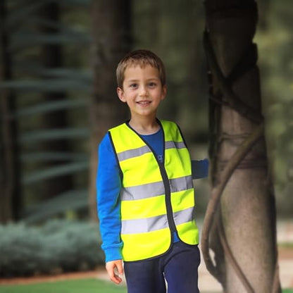 High Visibility Kids Safety Vest,Toddler Safety Vest,Reflective Vest Kids,Toddler Construction Vest For Cycling &Running Y1 S/Zipper - color: Neon Yellow（zipper-1pc）, size: Small