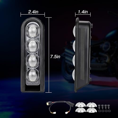 Motorcycle Rear Saddlebag Accent LED Light Insert Filler Support Compatible with Harley Touring Road King Ultra Limited Street Road Electra Glide 2014-2024 (Black) - color: Black