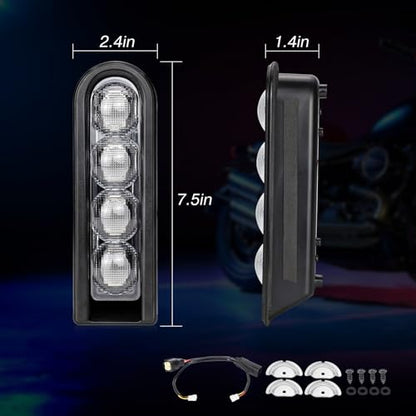 Motorcycle Rear Saddlebag Accent LED Light Insert Filler Support Compatible with Harley Touring Road King Ultra Limited Street Road Electra Glide 2014-2024 (Black) - color: Black