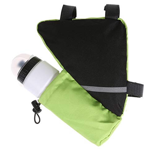 Bike Frame Bag,Bike Bag and Water Bottle Holder, Bicycle Triangle Bag for MTB Road Bike,Cycling Bike Accessories - color: Green