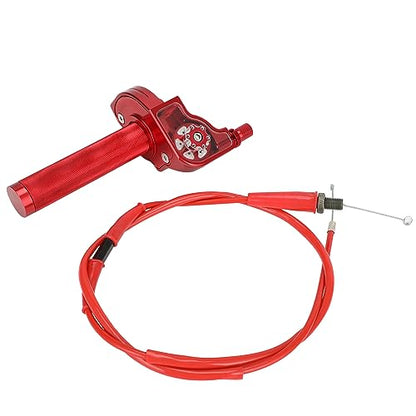 Motorcycle Twist Throttle 7/8" 22mm with Handle Grip Throttle Cable CNC Assembly Universal for CRF 110 CRF 50 125 250 XR 70 SSR 125 110 50 Dirt Pit Bike Mini Bike Red - color: red